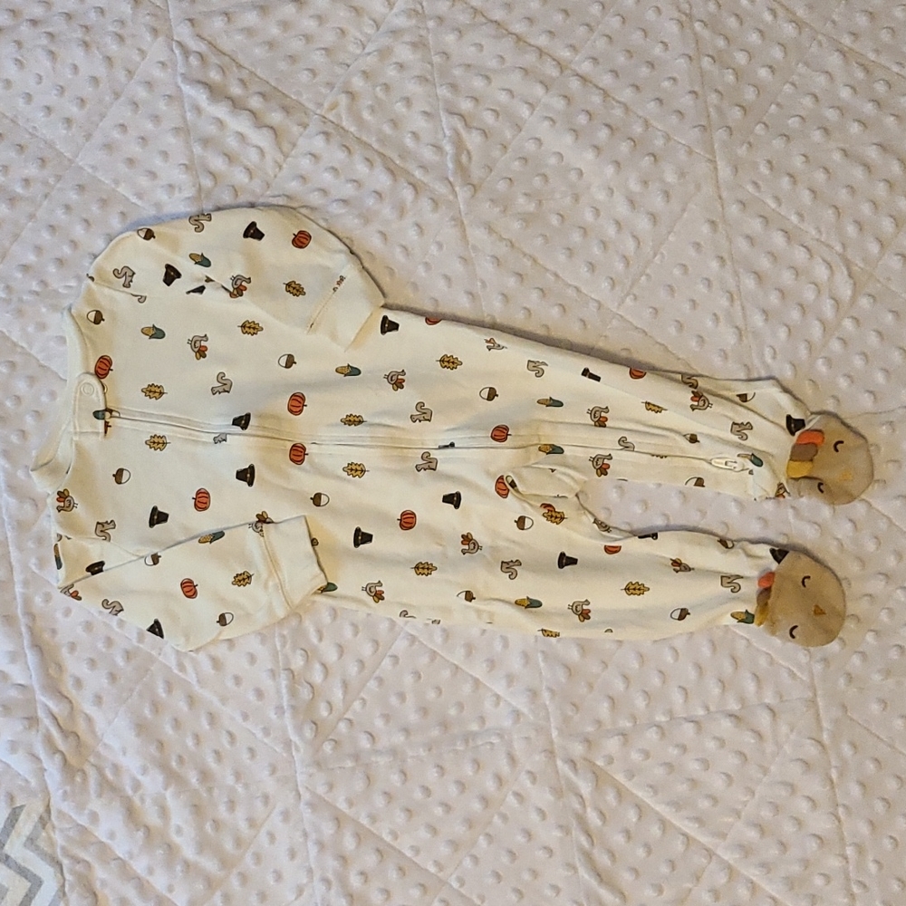 Thanksgiving Double Zip Footed Jammies